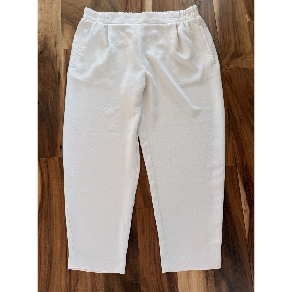 A New Day White Linen Blend Wide‎ Leg Casual Pull On Pants Summer Womens XL